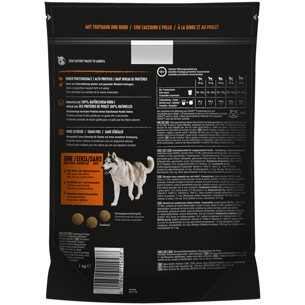 CRAVE™ Truthahn & Huhn, 1kg, 2,8kg, 7kg & 11,5kg - 2